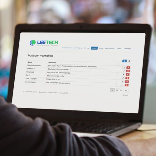 Easy-Call Software Ansicht auf einem Laptop