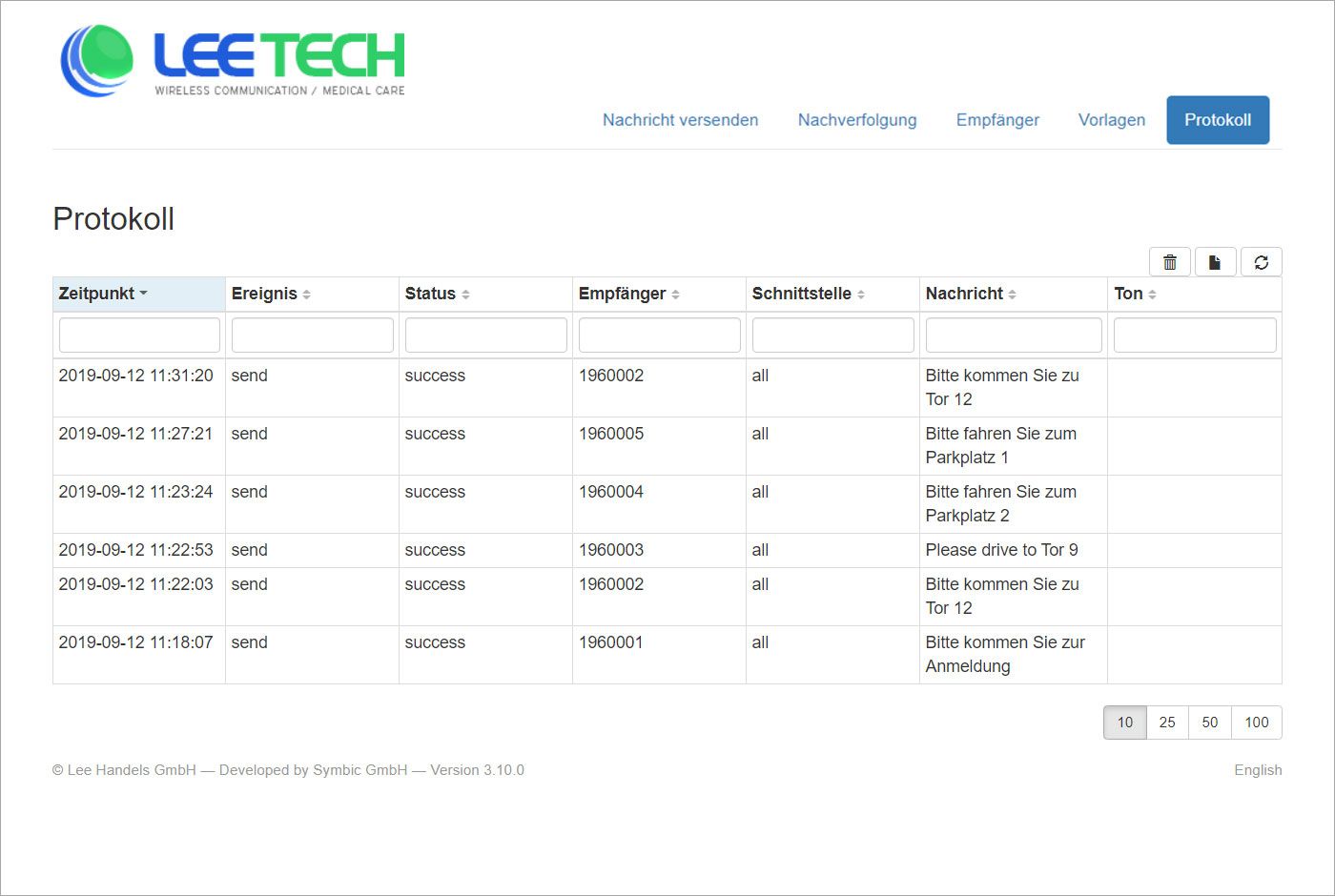 Ansicht der Easy-Call Software